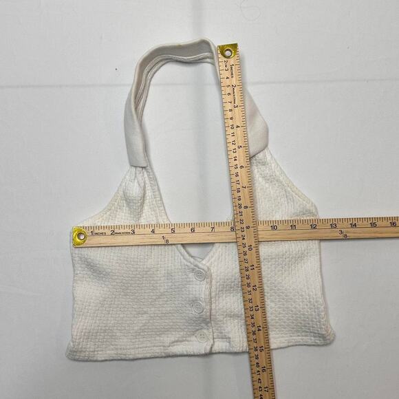 Princess Polly Size Small White Haltered Backless Cute Sumemr 97% Cotton - Picture 3 of 6